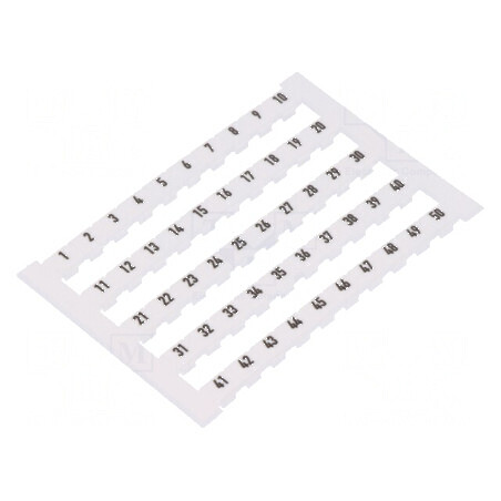 Marcaj albă conectori 6,2mm lățime 1-50 | Electronic-mag.ro | Componente Electronice