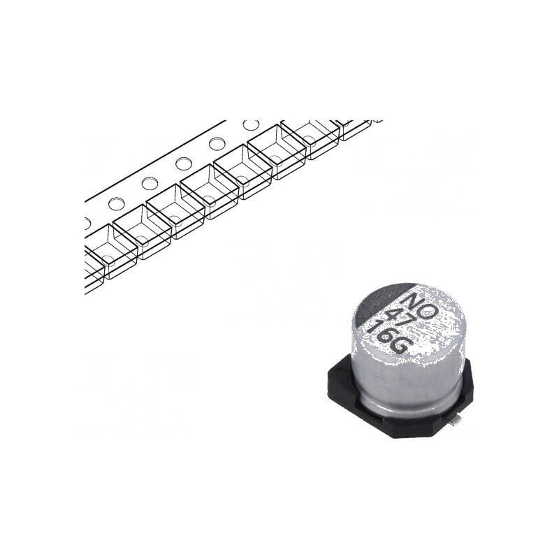 Condensator electrolitic SMD 47uF 16V 2000h -55÷105°C ±20% | Electronic-mag.ro | Componente Electronice Condensator electrolitic SMD 47uF 16V 2000h -55÷105°C ±20% | Electronic-mag.ro | Componente Electronice
