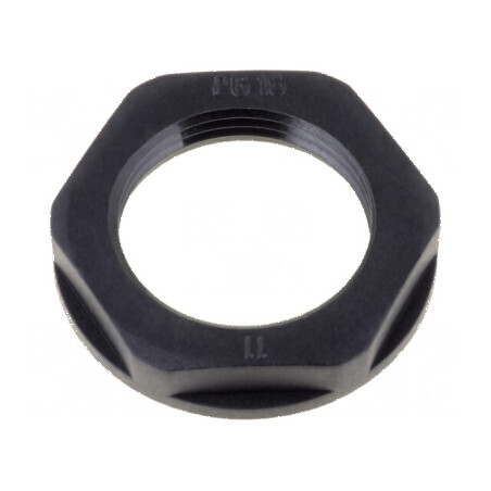 Piuliță PG7 poliamidă 19mm neagră pentru temperaturi -40÷100°C, filet PG | Electronic-mag.ro | Componente Electronice