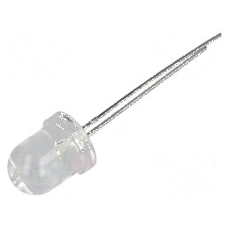 LED 8mm ambră 1000-1700mcd 30° convex | Electronic-mag.ro | Componente Electronice