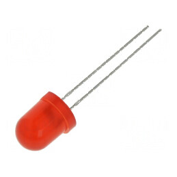 LED 8mm roșie 270mcd 60° convexă cu nr. term: 2 | Electronic-mag.ro | Componente Electronice
