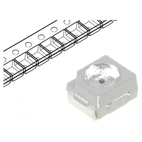 LED SMD 3528 roșu PLCC2 240-350mcd 3,5x2,8x1,4mm 120° 20mA | Electronic-mag.ro | Componente Electronice