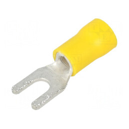 Furcă M4 Ø 4,3mm 4÷6mm2 crimpat pe cablu izolată | Electronic-mag.ro | Componente Electronice