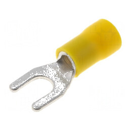 Vârf furcă M5 Ø 5,3mm pentru cablu 4÷6mm2 izolată | Electronic-mag.ro | Componente Electronice