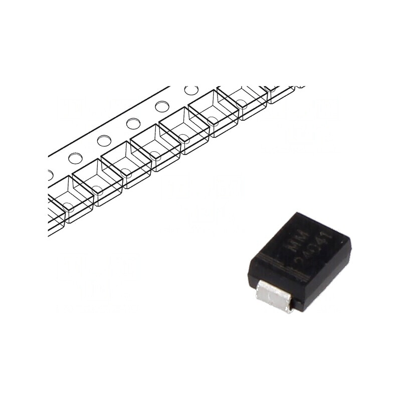 Diodă TVS 0,6kW 36,7V-40,6V 11,3A unidirecțională SMB | Electronic-mag.ro | Componente Electronice Diodă TVS 0,6kW 36,7V-40,6V 11,3A unidirecțională SMB | Electronic-mag.ro | Componente Electronice