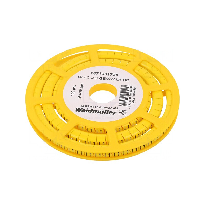 Markere Marcaj L1 4÷10mm PVC Galben -30÷80°C prin Orificiu | Electronic-mag.ro | Componente Electronice