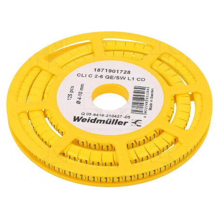 Markere Marcaj L1 4÷10mm PVC Galben -30÷80°C prin Orificiu | Electronic-mag.ro | Componente Electronice