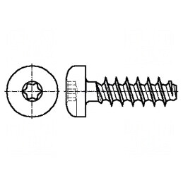 Şurub pentru plastic 2,2x10mm cu cap rotund Torx® PLUS 6IP din oţel | Electronic-mag.ro | Componente Electronice