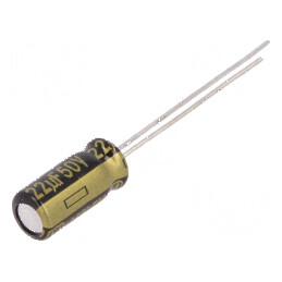 Condensator electrolitic low ESR THT 22uF 50V Ø5x11mm ±20% | Electronic-mag.ro | Componente Electronice