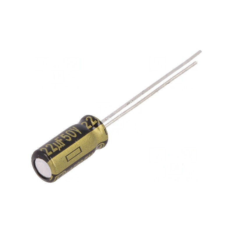 Condensator electrolitic low ESR THT 22uF 50V Ø5x11mm ±20% | Electronic-mag.ro | Componente Electronice Condensator electrolitic low ESR THT 22uF 50V Ø5x11mm ±20% | Electronic-mag.ro | Componente Electronice