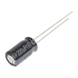 Condensator electrolitic low ESR THT 220uF 16V 6,3x11,2mm | Electronic-mag.ro | Componente Electronice