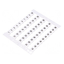 Marcaj albă 5mm 1-50 orizontale | Electronic-mag.ro | Componente Electronice