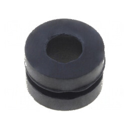 Manșon din gumă neagră Ø 6mm, Ø orificiu 3,5mm | Electronic-mag.ro | Componente Electronice
