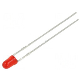 LED 3mm roșie 30-80mcd 50° convex | Electronic-mag.ro | Componente Electronice