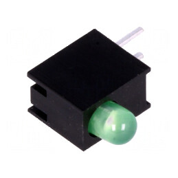 LED 3mm verde 20mA 80° 1,6÷2,6V în carcasă | Electronic-mag.ro | Componente Electronice