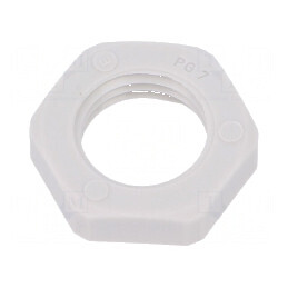 Piuliță PG7 poliamidă 5mm Cheie 19mm gri -40÷100°C | Electronic-mag.ro | Componente Electronice