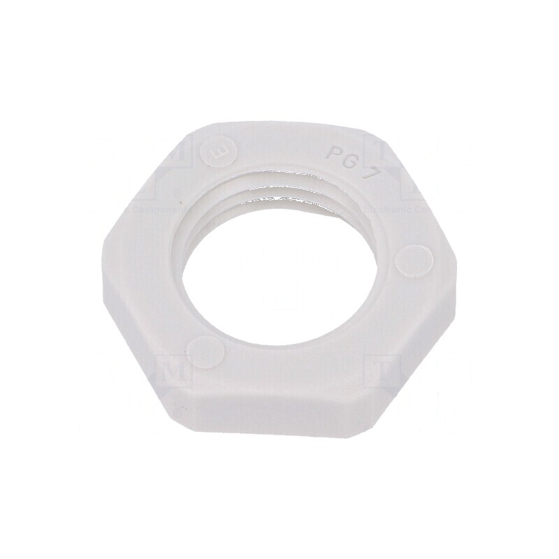 Piuliță PG7 poliamidă 5mm Cheie 19mm gri -40÷100°C | Electronic-mag.ro | Componente Electronice