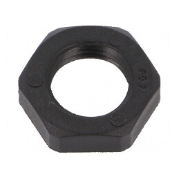 Piuliță PG7 poliamidă 5mm Cheie 19mm neagră -40÷100°C | Electronic-mag.ro | Componente Electronice