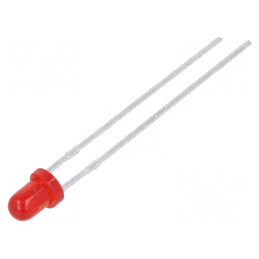 LED 3mm roșie 1÷3mcd 60° convex nr. term 2 | Electronic-mag.ro | Componente Electronice