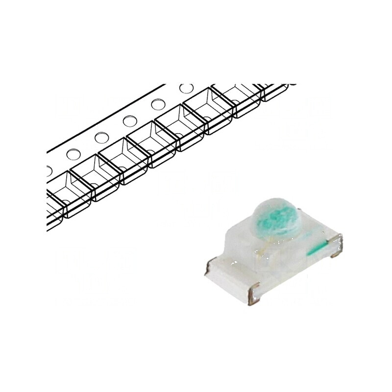 LED SMD 0603 Verde 1300-2500mcd 1.6x0.8x0.95mm 35° 5mA 102mW | Electronic-mag.ro | Componente Electronice