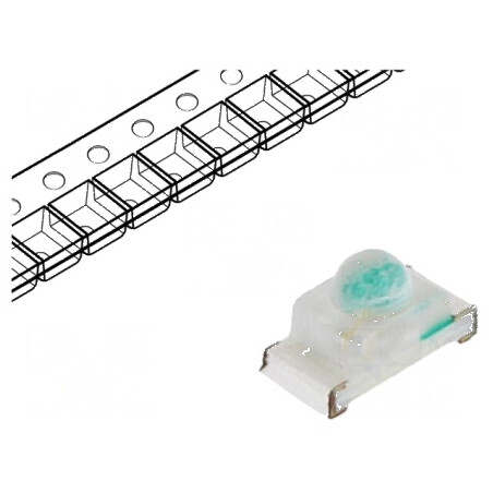 LED SMD 0603 Verde 1300-2500mcd 1.6x0.8x0.95mm 35° 5mA 102mW | Electronic-mag.ro | Componente Electronice