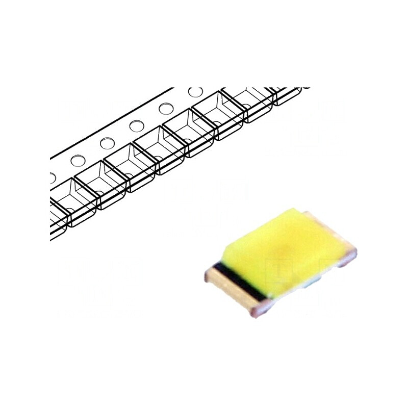 LED SMD 0603 alb rece 71-146mcd 130° 5mA cu lentilă galbenă | Electronic-mag.ro | Componente Electronice
