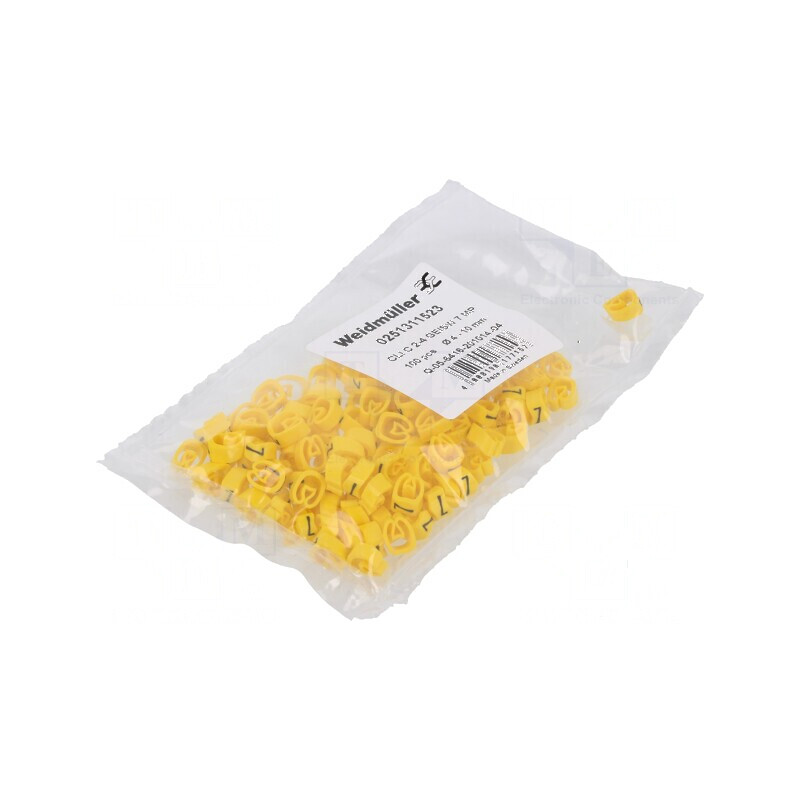 Markere Marcaj PVC Galben 7 4÷10mm -30÷80°C | Electronic-mag.ro | Componente Electronice