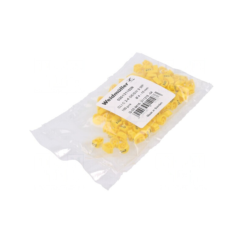 Markere Marcaj PVC galben 9 4÷10mm -30÷80°C | Electronic-mag.ro | Componente Electronice