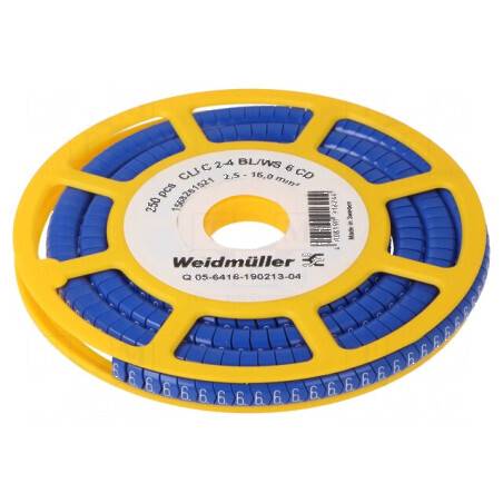 Markere Marcaj PVC Albastru 6 mm 4÷10mm -30÷80°C | Electronic-mag.ro | Componente Electronice