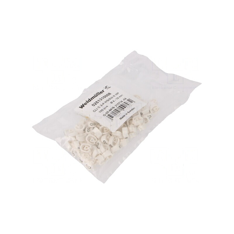 Markere Marcaj PVC albă 8 4÷10mm -30÷80°C | Electronic-mag.ro | Componente Electronice