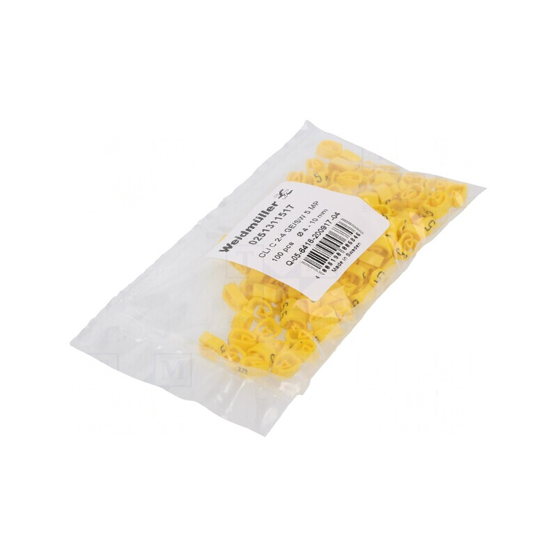 Markere de Marcaj PVC Galben 5 4÷10mm -30÷80°C | Electronic-mag.ro | Componente Electronice