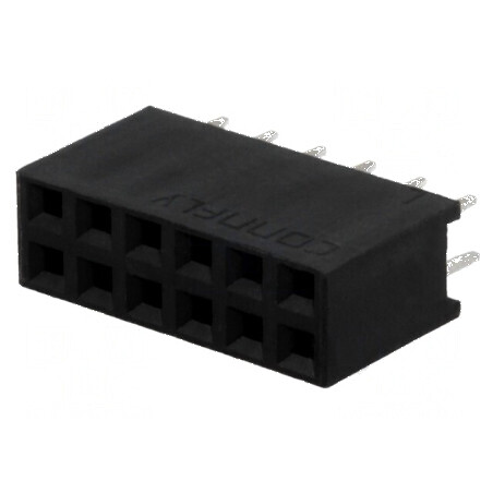 Conector şiruri pini soclu mamă 12 pini 2,54mm THT 2x6 | Electronic-mag.ro | Componente Electronice