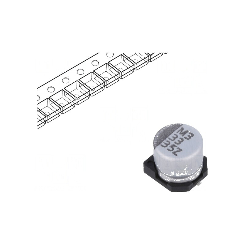 Condensator electrolitic low ESR SMD 33uF 35V Ø6,3x5,7mm | Electronic-mag.ro | Componente Electronice