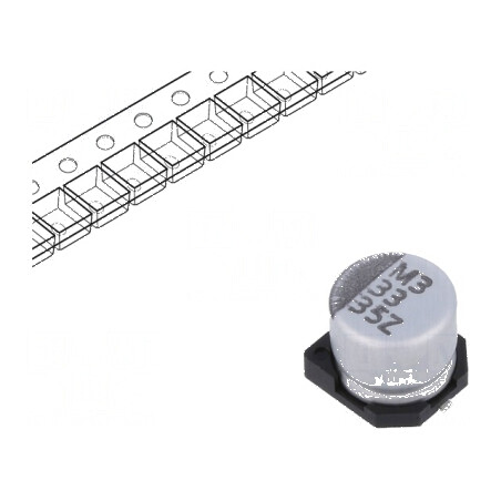 Condensator electrolitic low ESR SMD 33uF 35V Ø6,3x5,7mm | Electronic-mag.ro | Componente Electronice