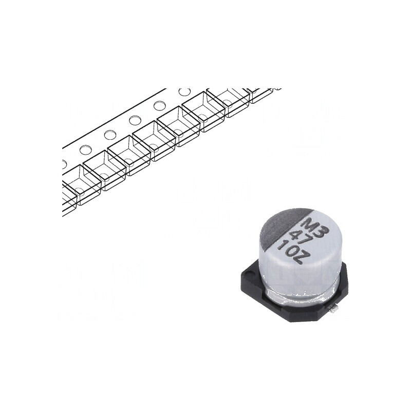 Condensator electrolitic low ESR SMD 47uF 10V 6,3x5,7mm | Electronic-mag.ro | Componente Electronice