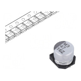 Condensator electrolitic SMD 47uF 16VDC low ESR Ø6,3x5,7mm | Electronic-mag.ro | Componente Electronice
