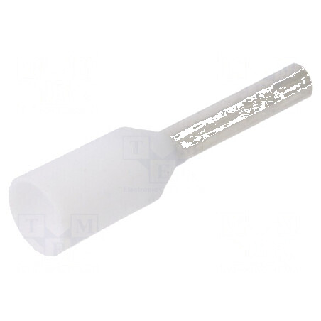 Vârf tub de capăt izolată 0,5mm2 6mm albă cositorit crimpat | Electronic-mag.ro | Componente Electronice