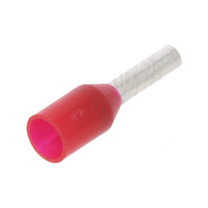 Vârf tub de capăt izolată 1mm² 6mm cositorit crimpat roșie | Electronic-mag.ro | Componente Electronice