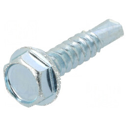 Şurub metal cu flanşă 4,8x22 mm, cap hexagonal 8 mm, oţel călit | Electronic-mag.ro | Componente Electronice
