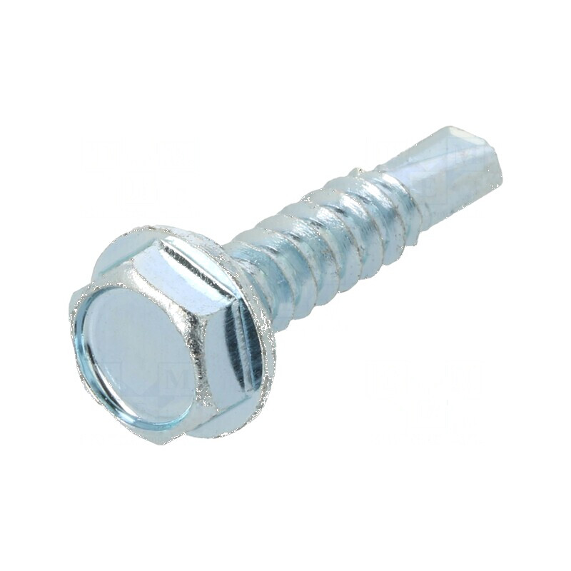Şurub metal cu flanşă 4,8x22 mm, cap hexagonal 8 mm, oţel călit | Electronic-mag.ro | Componente Electronice