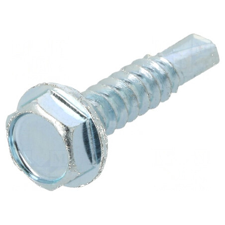 Şurub metal cu flanşă 4,8x22 mm, cap hexagonal 8 mm, oţel călit | Electronic-mag.ro | Componente Electronice