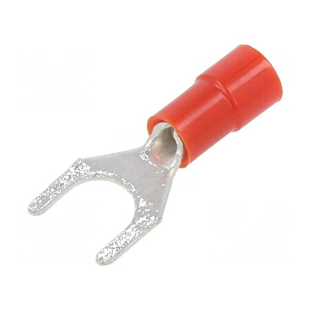 Vârf furcă M6 6,2mm pentru cablu izolat 0,25÷1,5mm² | Electronic-mag.ro | Componente Electronice