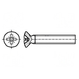 Şurub M4x16 Pozidriv PZ1 oțel inoxidabil A2 îngropat | Electronic-mag.ro | Componente Electronice