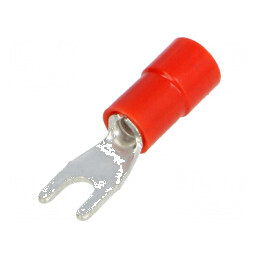 Furcă M3 Ø 3,2mm pentru cablu izolată 0,25÷1,5mm2 crimpată | Electronic-mag.ro | Componente Electronice