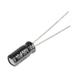 Condensator electrolitic THT 10uF 50VDC Ø5x11mm 2mm Raster | Electronic-mag.ro | Componente Electronice