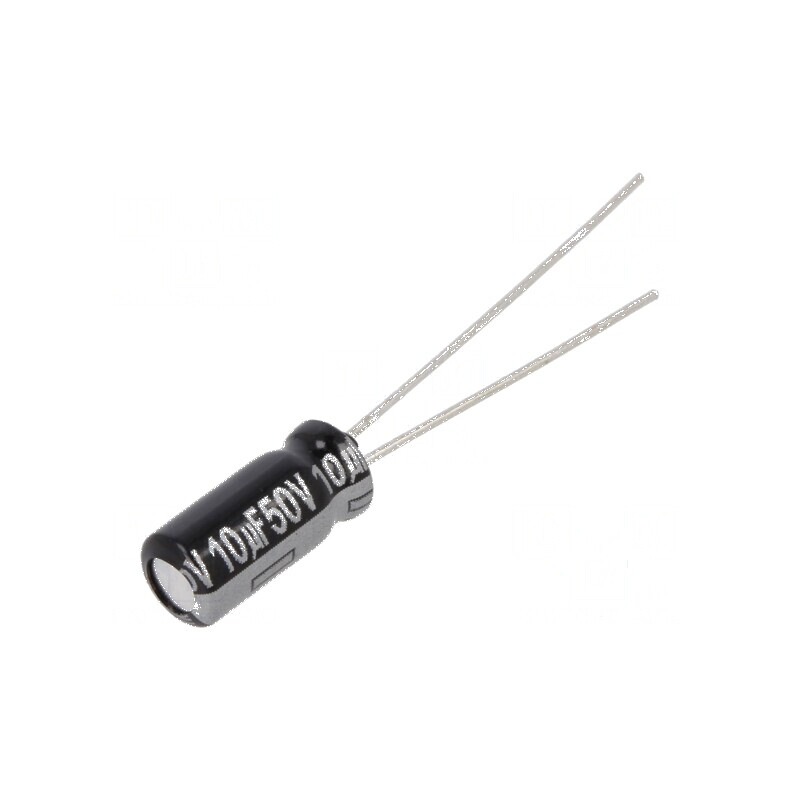 Condensator electrolitic THT 10uF 50VDC Ø5x11mm 2mm Raster | Electronic-mag.ro | Componente Electronice Condensator electrolitic THT 10uF 50VDC Ø5x11mm 2mm Raster | Electronic-mag.ro | Componente Electronice