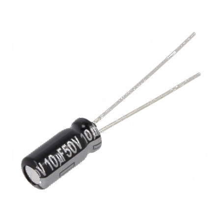 Condensator electrolitic THT 10uF 50VDC Ø5x11mm 2mm Raster | Electronic-mag.ro | Componente Electronice