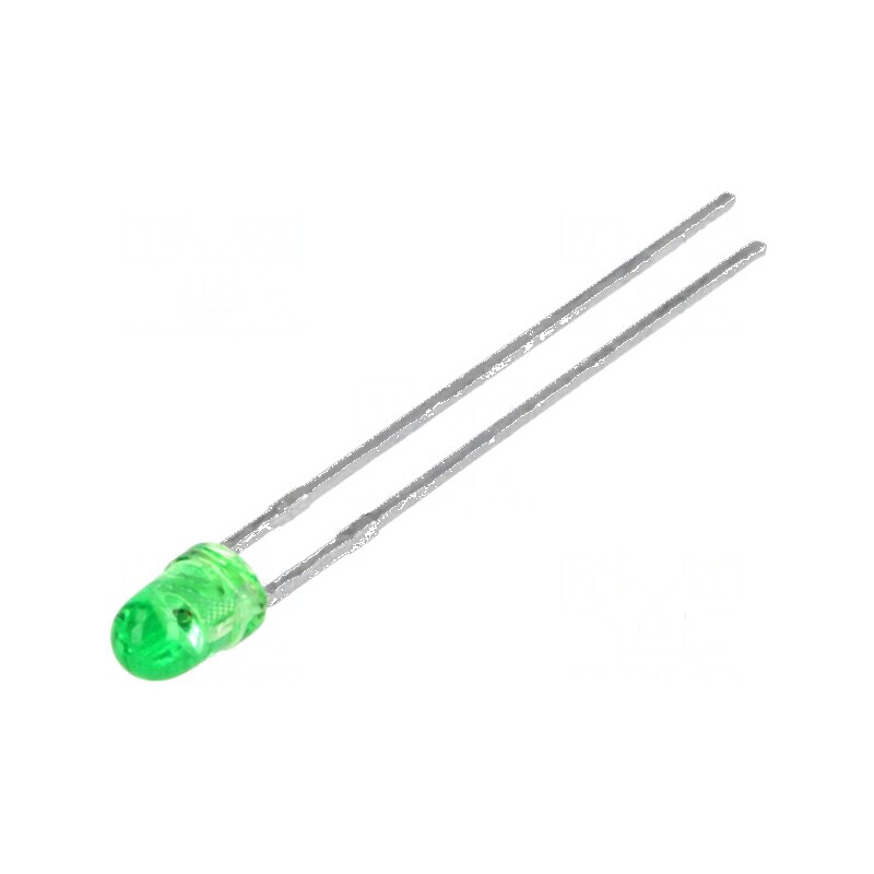 LED 3mm verde 20-60mcd 34° convex 2,2-2,5V | Electronic-mag.ro | Componente Electronice