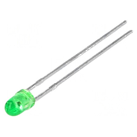 LED 3mm verde 20-60mcd 34° convex 2,2-2,5V | Electronic-mag.ro | Componente Electronice