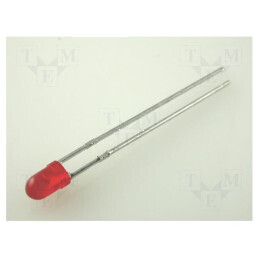 LED 3mm roșie 0,8-5mcd 60° convex | Electronic-mag.ro | Componente Electronice